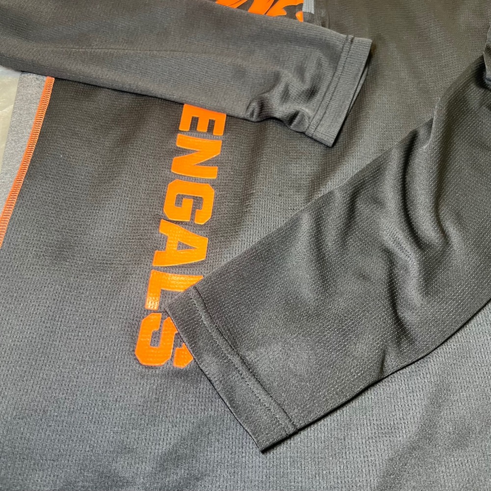 NFL Cincinnati Bengals Mens Size Large 1/4 Zip Pullover Performance Shirt Black - Picture 11 of 12
